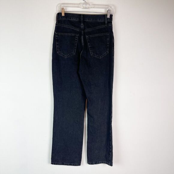 Topshop NWT Women's Black High Rise Straight Kort Jeans Size 6 - Picture 4 of 7
